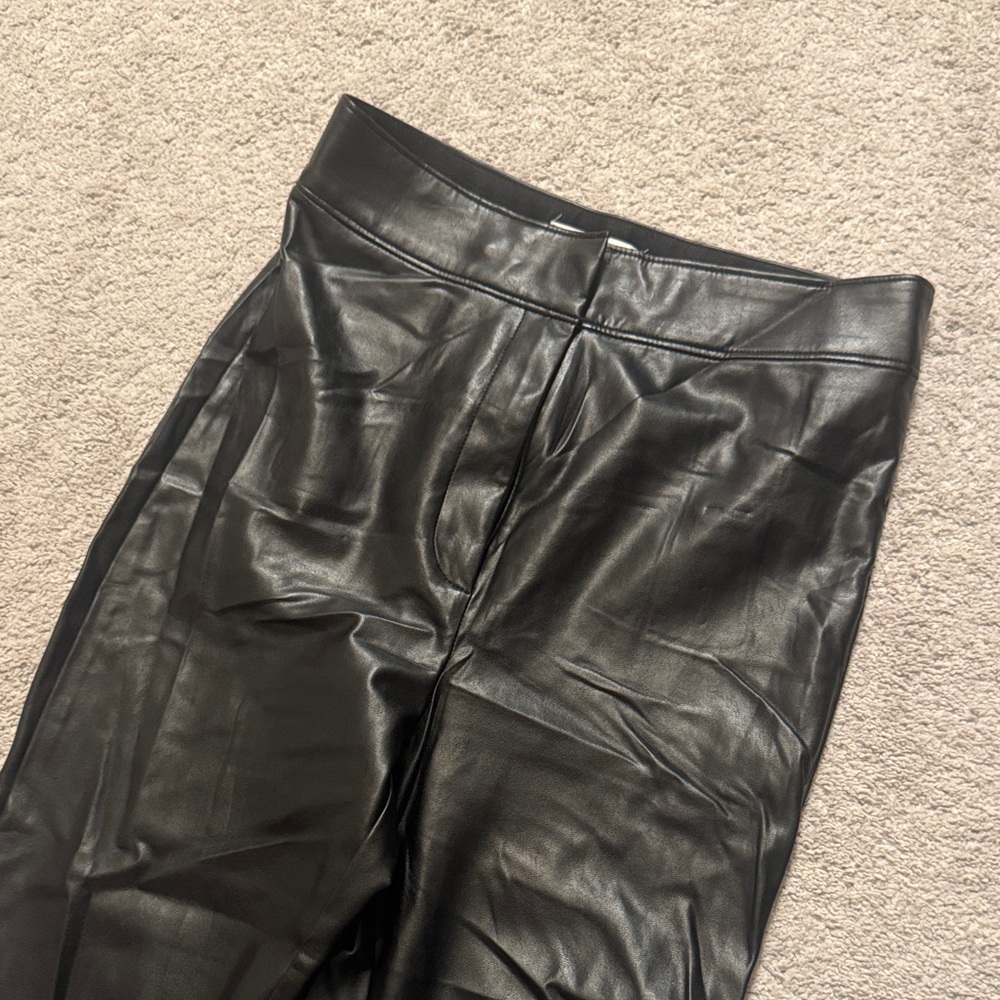 Babaton Black Faux Leather Leggings